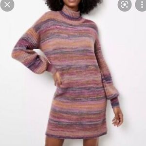 Loft Spacedye Turtleneck Sweater Dress NWT